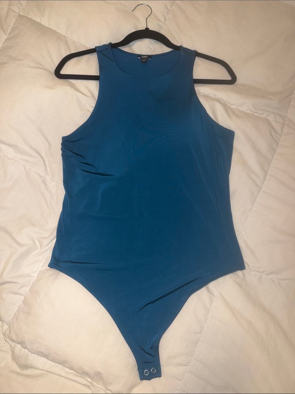Express Teal-Blue High Neck Bodysuit